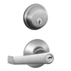 Schlage® Elan Satin Chrome Commercial Entry Door Lever And Single Cylinder Door Deadbolt
