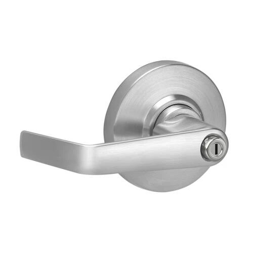 Schlage® Saturn Satin Chrome Commercial Bed & Bath Privacy Door Lever 1 Schlage® Saturn Satin Chrome Commercial Bed & Bath Privacy Door Lever