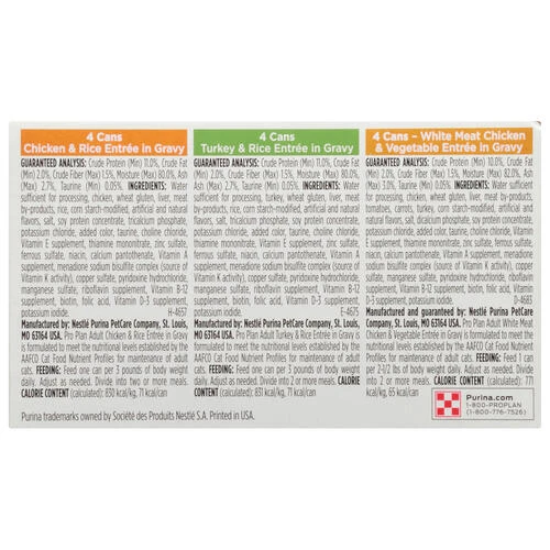 Purina Pro Plan Purina® Pro Plan® Chicken & Turkey Favorites Adult Cat Food - 12 Cans 2 Purina Pro Plan Purina® Pro Plan® Chicken & Turkey Favorites Adult Cat Food - 12 Cans - Image 2