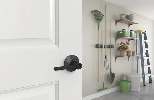 Schlage® Latitude Matte Black Entry Door Lever 2 Schlage® Latitude Matte Black Entry Door Lever - Image 2