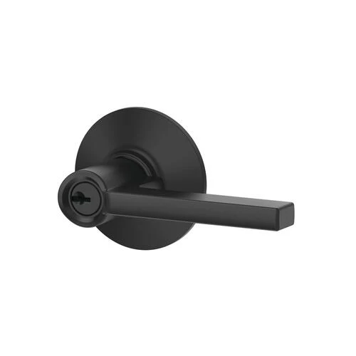 Schlage® Latitude Matte Black Entry Door Lever 3 Schlage® Latitude Matte Black Entry Door Lever - Image 3
