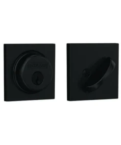 Schlage® Matte Black Single Cylinder Door Deadbolt With Collins Trim