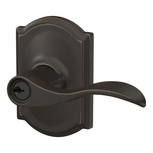 Schlage® Accent Aged Bronze Entry Door Lever With Camelot Trim 2 Schlage® Accent Aged Bronze Entry Door Lever With Camelot Trim - Image 2