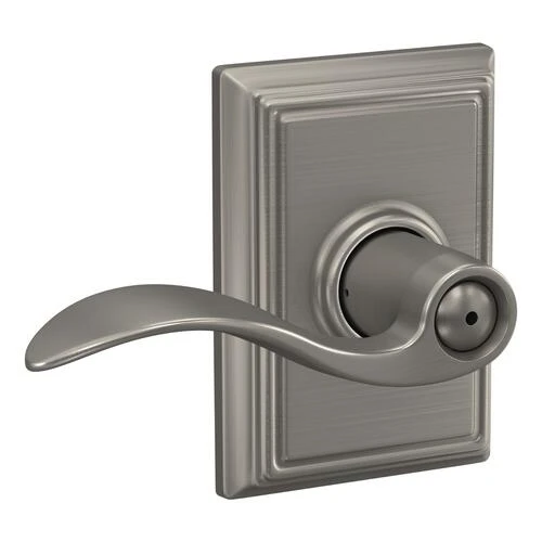 Schlage® Accent Satin Nickel Bed & Bath Privacy Door Lever With Addison Trim 1 Schlage® Accent Satin Nickel Bed & Bath Privacy Door Lever With Addison Trim