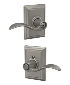 Schlage® Accent Satin Nickel Bed & Bath Privacy Door Lever With Addison Trim 10 Schlage® Accent Satin Nickel Bed & Bath Privacy Door Lever With Addison Trim -Doors, Windows & Millwork Sales 4404642 LS