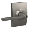 Schlage® Latitude Satin Nickel Bed & Bath Privacy Door Lever With Century Trim