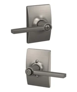 Schlage® Latitude Satin Nickel Bed & Bath Privacy Door Lever With Century Trim -Doors, Windows & Millwork Sales 4404647 LS