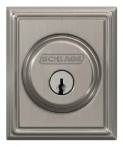 Schlage® Satin Nickel Single Cylinder Entry Door Deadbolt With Addison Trim -Doors, Windows & Millwork Sales 4404650 Ext FV