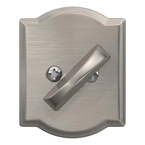 Schlage® Satin Nickel Single Cylinder Entry Door Deadbolt With Camelot Trim 6 Schlage® Satin Nickel Single Cylinder Entry Door Deadbolt With Camelot Trim - Image 6