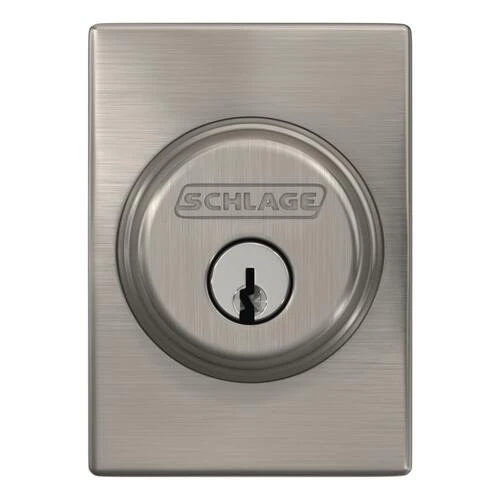 Schlage® Satin Nickel Single Cylinder Entry Door Deadbolt With Century Trim 3 Schlage® Satin Nickel Single Cylinder Entry Door Deadbolt With Century Trim - Image 3