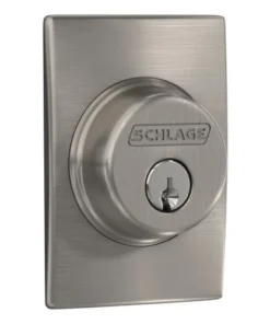 Schlage® Satin Nickel Single Cylinder Entry Door Deadbolt With Century Trim