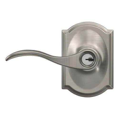 Schlage® Accent Satin Nickel Entry Door Lever With Camelot Trim 3 Schlage® Accent Satin Nickel Entry Door Lever With Camelot Trim - Image 3