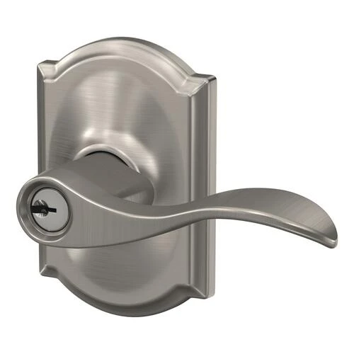 Schlage® Accent Satin Nickel Entry Door Lever With Camelot Trim 2 Schlage® Accent Satin Nickel Entry Door Lever With Camelot Trim - Image 2