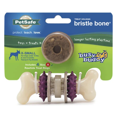 PetSafe® Busy Buddy® X-Small Treat Holding Bristle Bone® Dog Toy 1 PetSafe® Busy Buddy® X-Small Treat Holding Bristle Bone® Dog Toy
