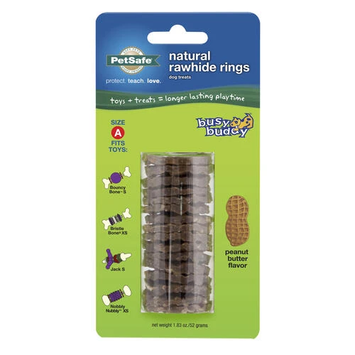 PetSafe® Busy Buddy® Size A Natural Rawhide Dog Toy Treat Rings - 16 Count 8 PetSafe® Busy Buddy® Size A Natural Rawhide Dog Toy Treat Rings - 16 Count - Image 8