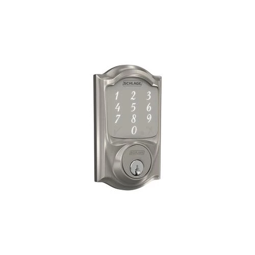 Schlage® Sense™ Satin Nickel Smart Door Deadbolt With Camelot Trim 1 Schlage® Sense™ Satin Nickel Smart Door Deadbolt With Camelot Trim