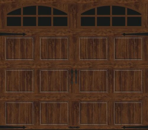 Ideal Door® Designer 8' X 7' Oak Walnut Insulated Garage Door With Windows (R-Value 9) 1 Ideal Door® Designer 8' X 7' Oak Walnut Insulated Garage Door With Windows (R-Value 9)