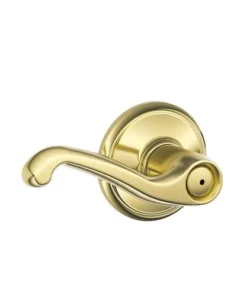 Schlage® Flair Bright Brass Bed & Bath Privacy Door Lever