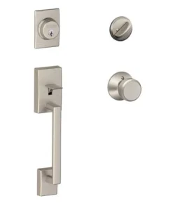 Schlage® Century Satin Nickel Entry Door Knob Handleset And Single Cylinder Door Deadbolt