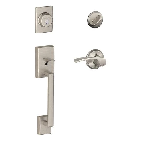 Schlage® Century Satin Nickel Entry Door Lever Handleset And Single Cylinder Door Deadbolt 1 Schlage® Century Satin Nickel Entry Door Lever Handleset And Single Cylinder Door Deadbolt