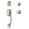 Schlage® Greenwich Satin Nickel Entry Door Lever Handleset And Single Cylinder Door Deadbolt