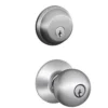 Schlage® Orbit Satin Chrome Commercial Entry Door Knob And Single Cylinder Door Deadbolt