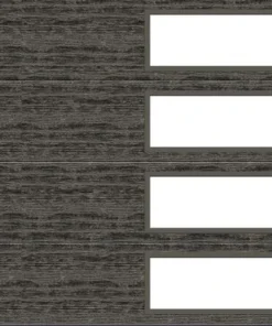 Ideal Door® Modern Flush 8' X 7' Slate Finish Insulated Garage Door With Windows (R-Value 6.5)