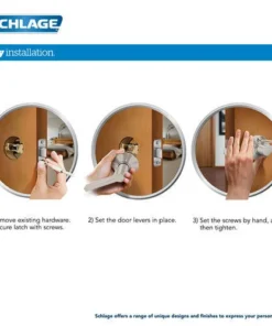 Schlage® Merano Satin Nickel Hall & Closet Passage Door Lever -Doors, Windows & Millwork Sales How to Install Lever 4