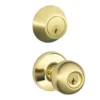 Dexter By Schlage Dexter® By Schlage® Corona Bright Brass Entry Door Knob And Single Cylinder Door Deadbolt