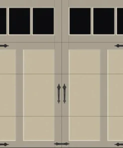Ideal Door® Premium Handcrafted 8' X 7' Desert Tan / ST Overlays Insulated Garage Door With Windows (R-Value 6.5)