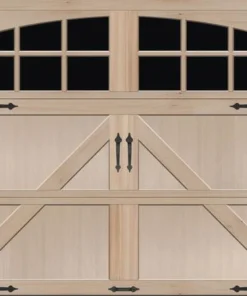 Ideal Door® Premium Handcrafted 8' X 7' Hemlock Stain Non-Insulated Garage Door With Windows