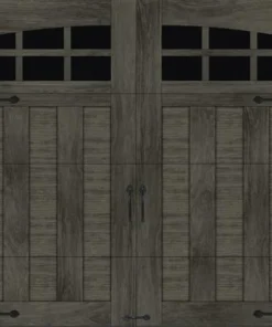 Ideal Door® Premium Handcrafted 8' X 7' Slate Finish Insulated Garage Door With Windows (R-Value 18.4)