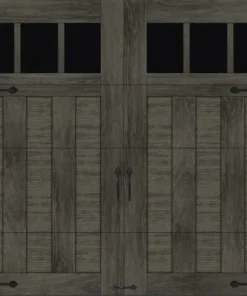 Ideal Door® Premium Handcrafted 8' X 7' Slate Finish Insulated Garage Door With Windows (R-Value 18.4)