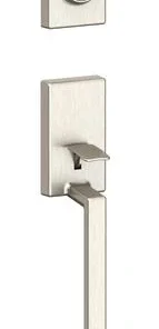 Dexter By Schlage Dexter® By Schlage® Sutton Satin Nickel Entry Door Lever Handleset And Single Cylinder Door Deadbolt