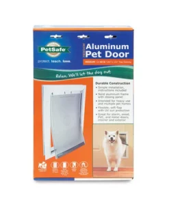 PetSafe® Freedom 8.25" X 12.25" Medium Premium White Aluminum Pet Door -Doors, Windows & Millwork Sales PPA00 10860FreedomAluminumPetDoorPackaging
