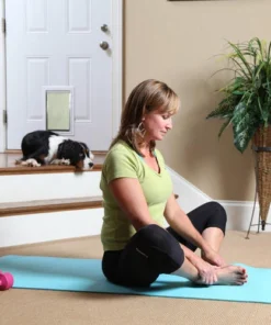 PetSafe® Freedom 8.25" X 12.25" Medium Premium White Aluminum Pet Door -Doors, Windows & Millwork Sales PPA00 10860FreedomAluminumPetDoorScene2