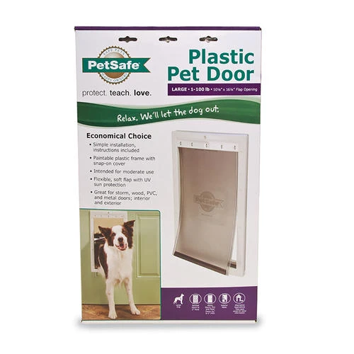 PetSafe® 10.12" X 16.25" Large Premium White Plastic Pet Door 2 PetSafe® 10.12" X 16.25" Large Premium White Plastic Pet Door - Image 2