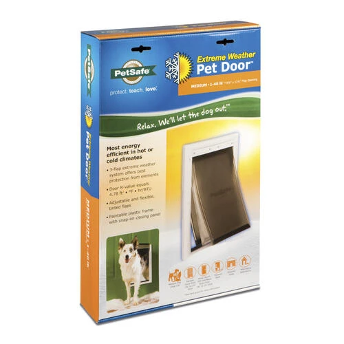 PetSafe® 8.12" X 12.25" Medium White Extreme Weather Pet Door 8 PetSafe® 8.12" X 12.25" Medium White Extreme Weather Pet Door - Image 8