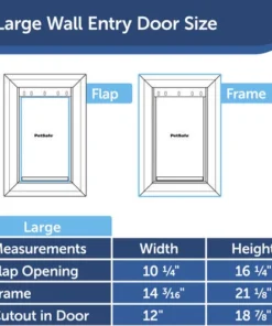 PetSafe® 10" X 15" Large Wall Entry Pet Door 20 PetSafe® 10" X 15" Large Wall Entry Pet Door -Doors, Windows & Millwork Sales PPA00 16944 PT05