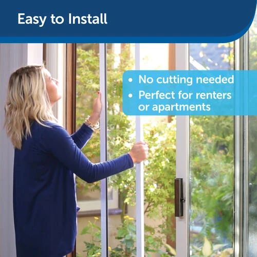 PetSafe® 91 7/16"-96" Adjustable Medium Deluxe White Patio Panel Pet Door 3 PetSafe® 91 7/16"-96" Adjustable Medium Deluxe White Patio Panel Pet Door - Image 3