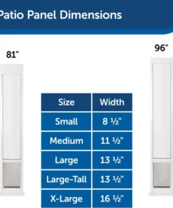 PetSafe® 76-3/4"-81" Adjustable Large Deluxe White Patio Panel Pet Door -Doors, Windows & Millwork Sales PPA11 13132 PT05